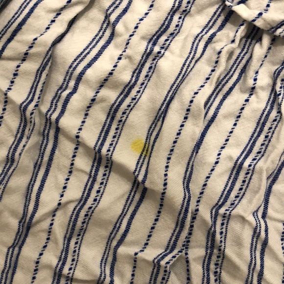 Off shoulder white blue Striped Dress - Picture 3 of 3